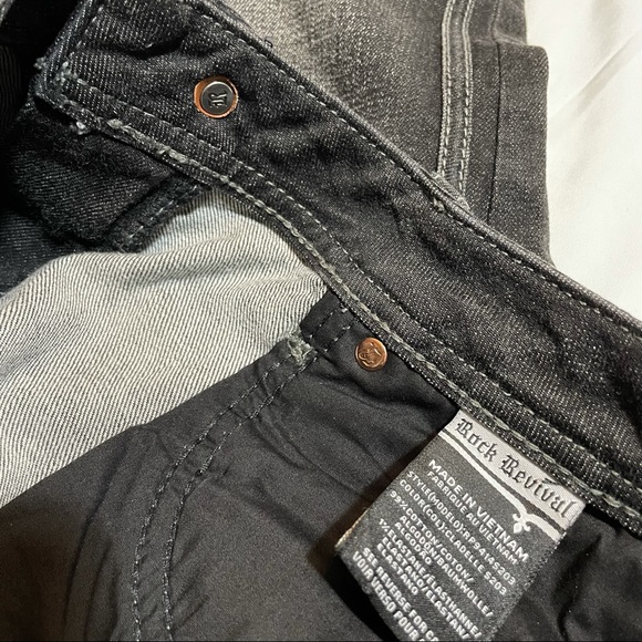 Rock Revival Moto Black Cladelle Jeans Size 29 8 - Picture 7 of 10